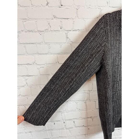 CARLISLE NEW YORK black gray stretch knit full zip high-low jacket blazer size M - Picture 5 of 10